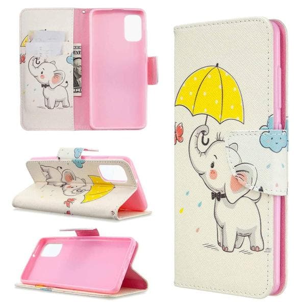Plånboksfodral Samsung Galaxy A71 – Elefant med Paraply