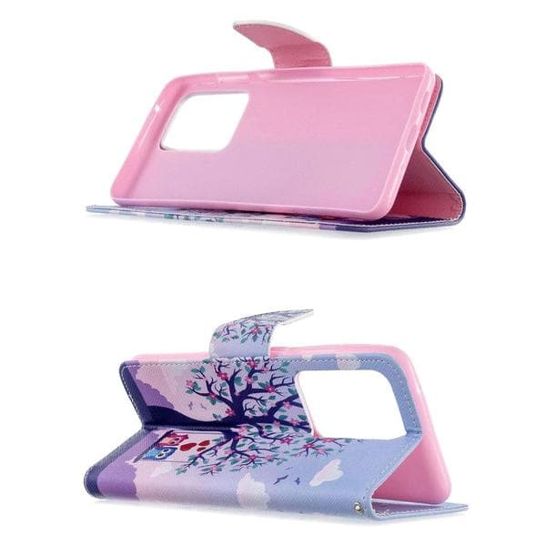 Plånboksfodral Samsung Galaxy S20 Ultra – Ugglor på Gunga