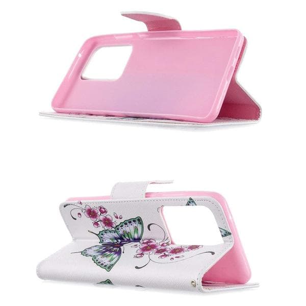 Plånboksfodral Samsung Galaxy S20 Ultra – Fjärilar och Blommor
