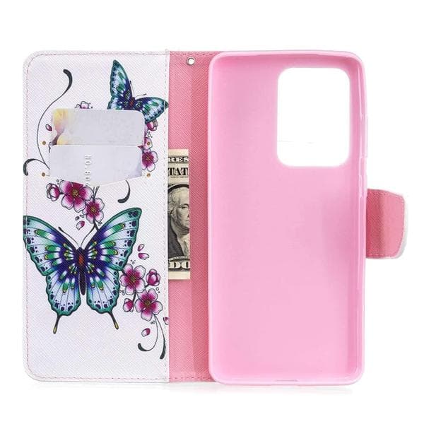 Plånboksfodral Samsung Galaxy S20 Ultra – Fjärilar och Blommor