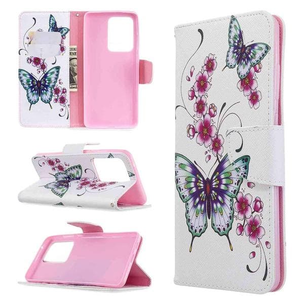 Plånboksfodral Samsung Galaxy S20 Ultra – Fjärilar och Blommor