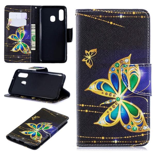 Plånboksfodral Samsung Galaxy A20e - Guldfjäril