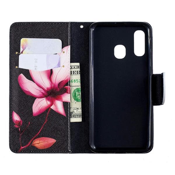 Plånboksfodral Samsung Galaxy A40 – Rosa Blomma