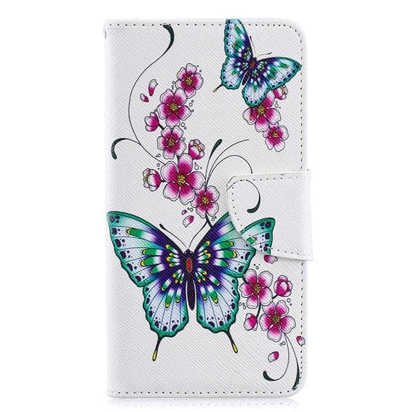 Plånboksfodral Samsung Galaxy A20e – Fjärilar och Blommor