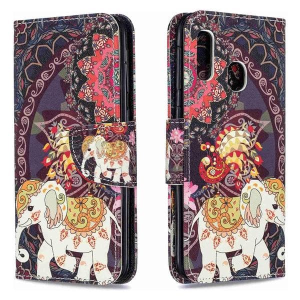 Plånboksfodral Samsung Galaxy A20e - Indiskt / Elefant