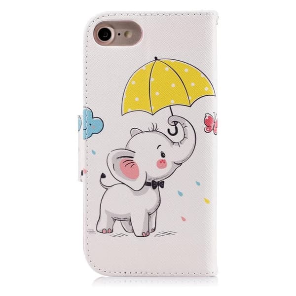 Plånboksfodral Apple iPhone 8 – Elefant med Paraply