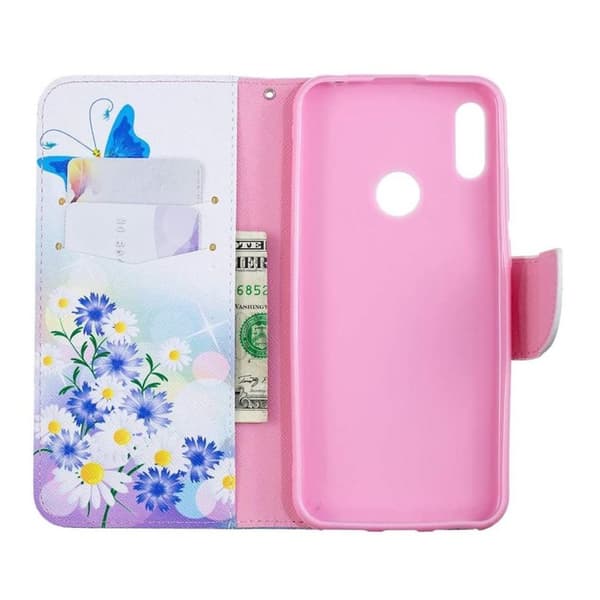 Plånboksfodral Huawei Y6 2019  – Fjärilar och Blommor
