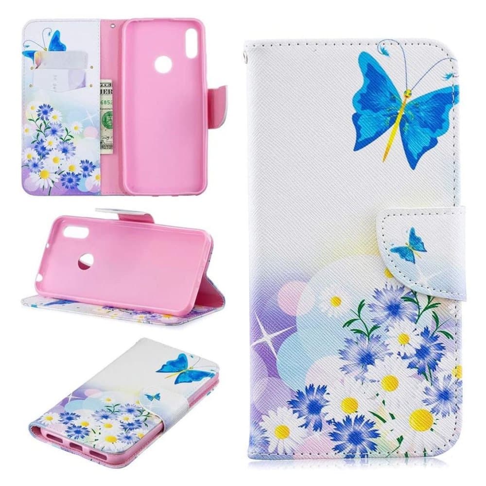 Plånboksfodral Huawei Y6 2019 - Fjärilar och Blommor
