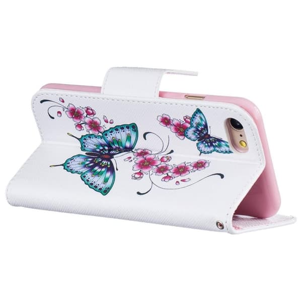 Plånboksfodral Apple iPhone 8 – Fjärilar och Blommor