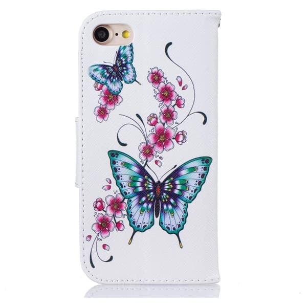 Plånboksfodral Apple iPhone 8 – Fjärilar och Blommor