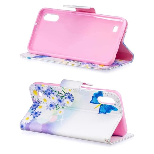 Plånboksfodral Samsung Galaxy A10 – Fjärilar och Blommor
