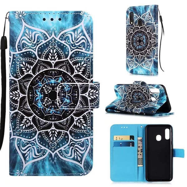 Plånboksfodral Samsung Galaxy A20e - Blå Mandala