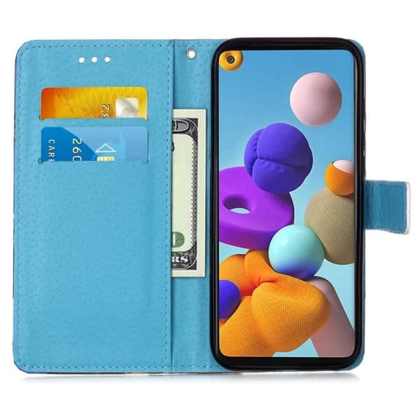 Lompakkokotelo Samsung Galaxy A21s - Sininen Mandala