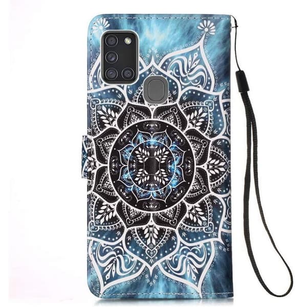 Lompakkokotelo Samsung Galaxy A21s - Sininen Mandala