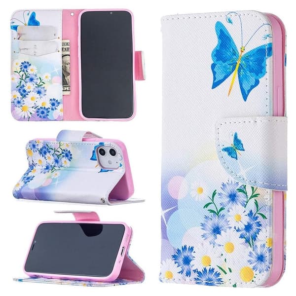 Plånboksfodral Apple iPhone 12 Mini – Fjärilar och Blommor