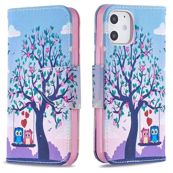 Plånboksfodral Apple iPhone 12 Mini – Ugglor på Gunga