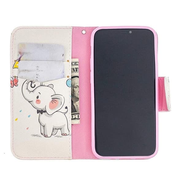Plånboksfodral Apple iPhone 12 – Elefant med Paraply