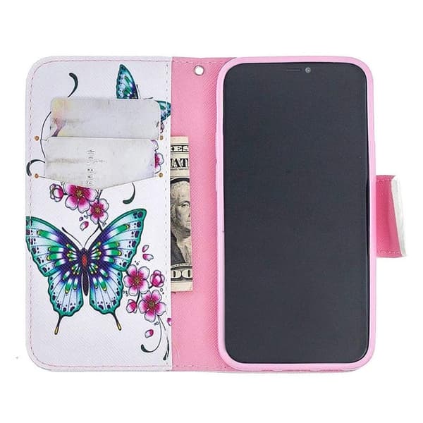 Plånboksfodral Apple iPhone 12 – Fjärilar och Blommor