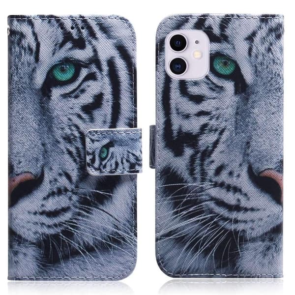 Plånboksfodral Apple iPhone 12 – Vit Tiger