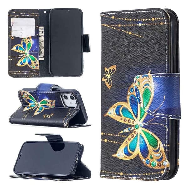 Plånboksfodral Apple iPhone 12 – Guldfjäril