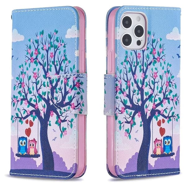 Plånboksfodral Apple iPhone 12 Pro – Ugglor på Gunga