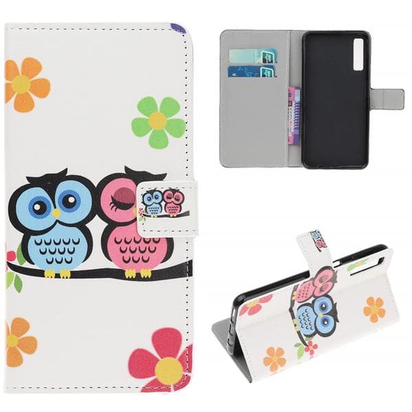 Plånboksfodral Samsung Galaxy A70 - Ugglor & Blommor