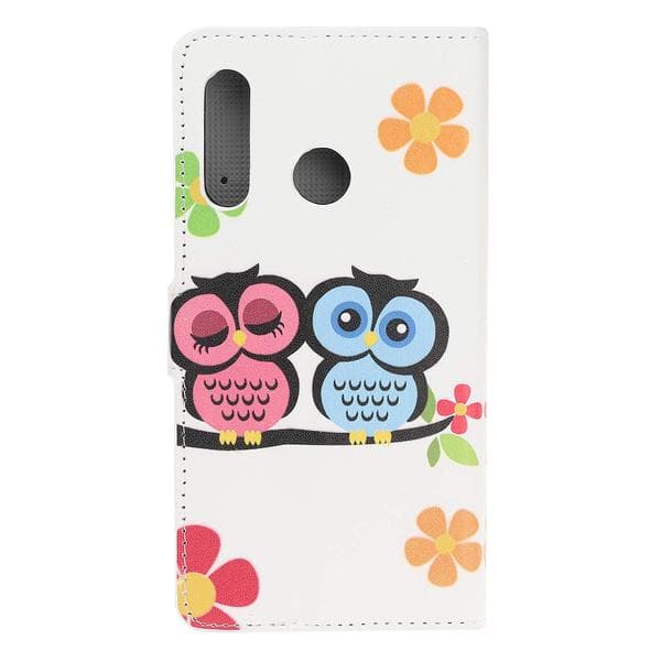 Plånboksfodral Huawei P30 Lite - Ugglor & Blommor