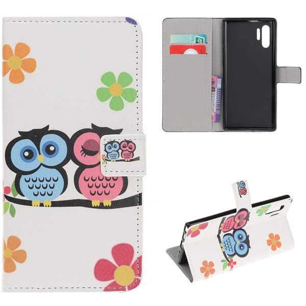 Plånboksfodral Samsung Galaxy Note 10 Plus - Ugglor & Blommor