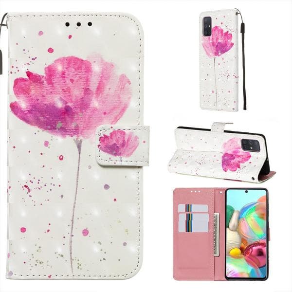 Plånboksfodral Samsung Galaxy A71 – Rosa Blomma