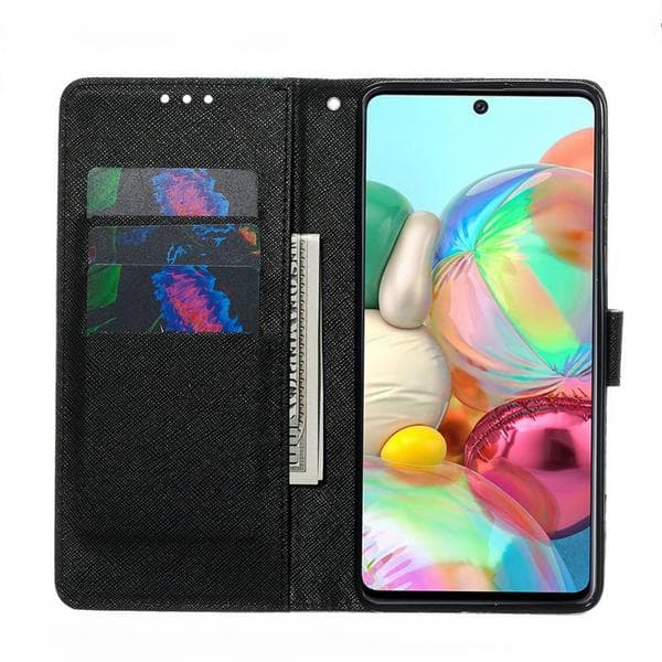 Plånboksfodral Samsung Galaxy A71 – Döskalle / Rosor