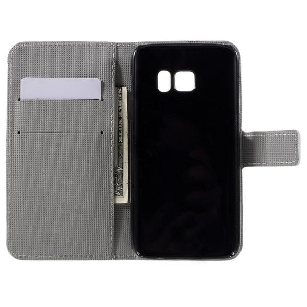 Plånboksfodral Samsung Galaxy S7 - Vit med Fjärilar