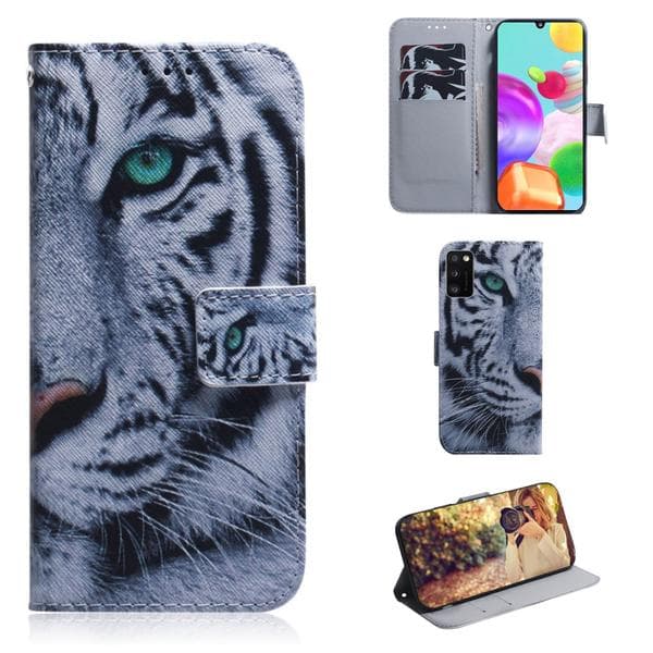 Plånboksfodral Samsung Galaxy A41 - Vit Tiger