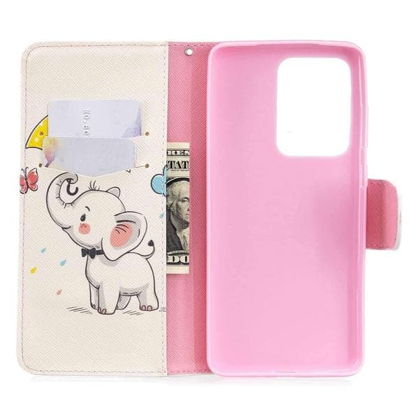 Plånboksfodral Samsung Galaxy S20 Ultra – Elefant med Paraply