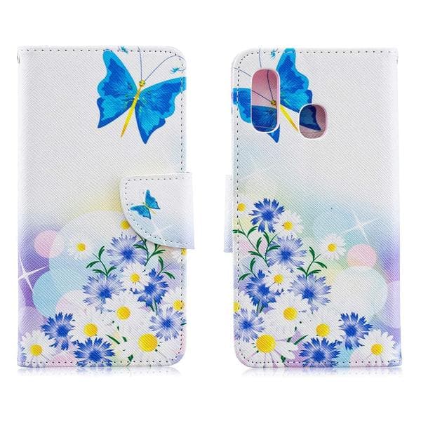 Plånboksfodral Samsung Galaxy A40 – Fjärilar och Blommor