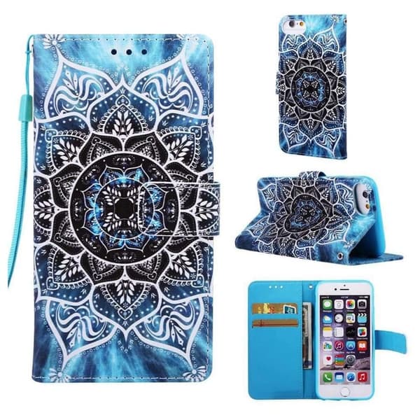 Plånboksfodral Apple iPhone 7 – Blå Mandala