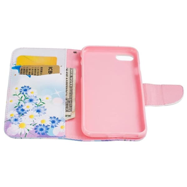Plånboksfodral Apple iPhone 7 – Fjärilar och Blommor