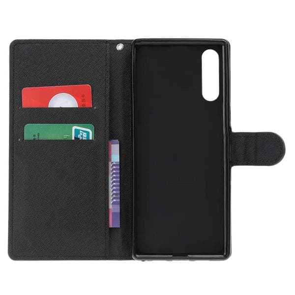 Plånboksfodral Samsung Galaxy A50 - Svart med Fjärilar