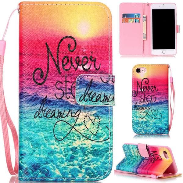 Plånboksfodral Apple iPhone 7 – Never Stop Dreaming