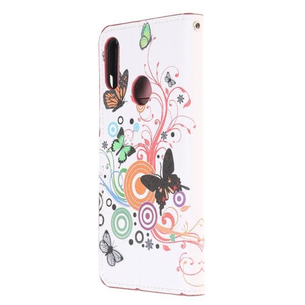 Plånboksfodral Huawei Y6 2019 - Vit med Fjärilar