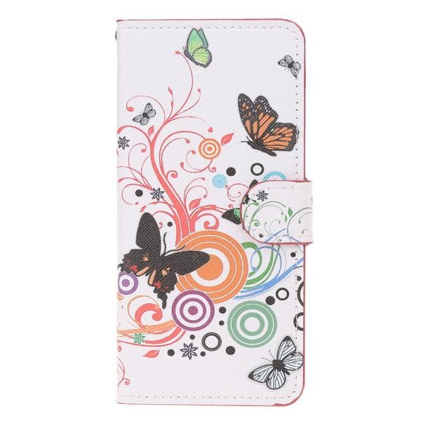 Plånboksfodral Huawei Y6 2019 - Vit med Fjärilar