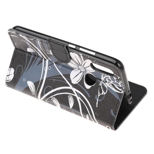 Plånboksfodral Huawei Y6 2019 - Svart med Blommor