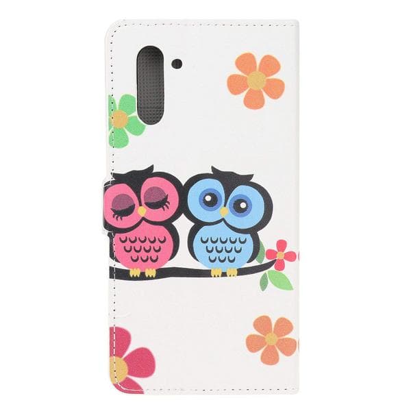 Plånboksfodral Samsung Galaxy Note 10 - Ugglor & Blommor