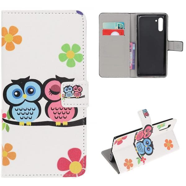 Plånboksfodral Samsung Galaxy Note 10 - Ugglor & Blommor