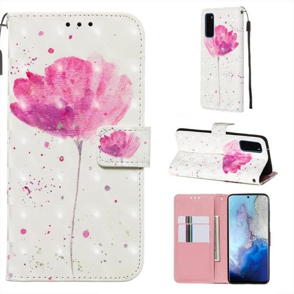 Plånboksfodral Samsung Galaxy S20 – Rosa Blomma