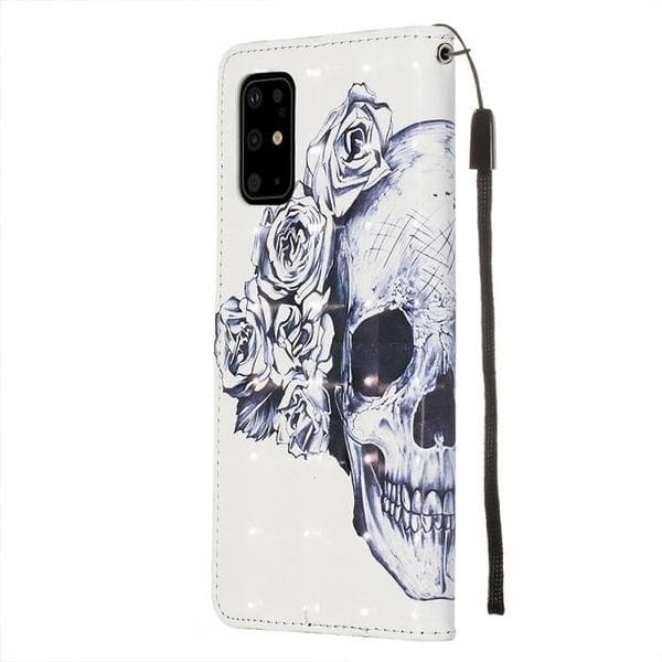 Plånboksfodral Samsung Galaxy S20 Plus – Döskalle / Rosor