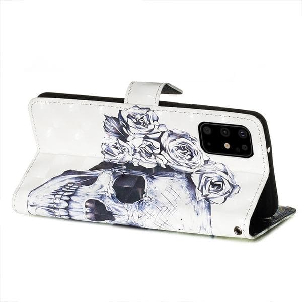 Plånboksfodral Samsung Galaxy S20 Plus – Döskalle / Rosor