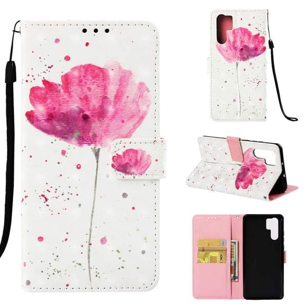 Plånboksfodral Huawei P30 Pro – Rosa Blomma