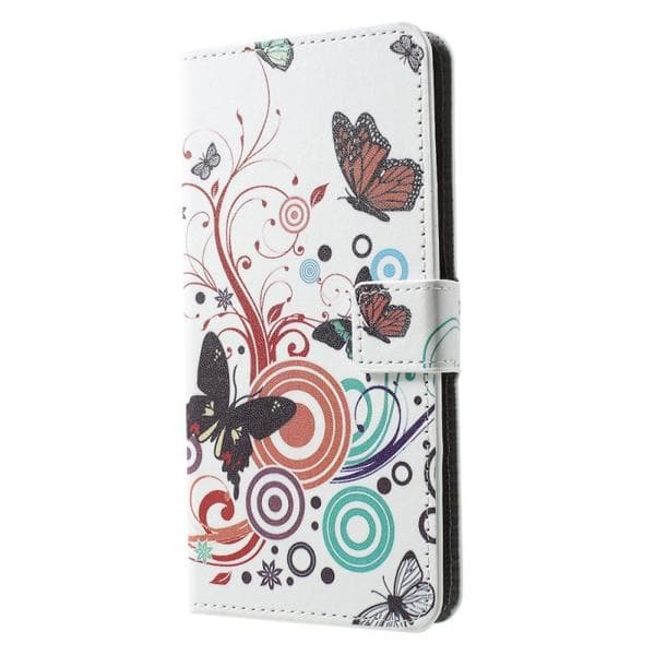 Plånboksfodral Huawei P30 Pro - Vit med Fjärilar