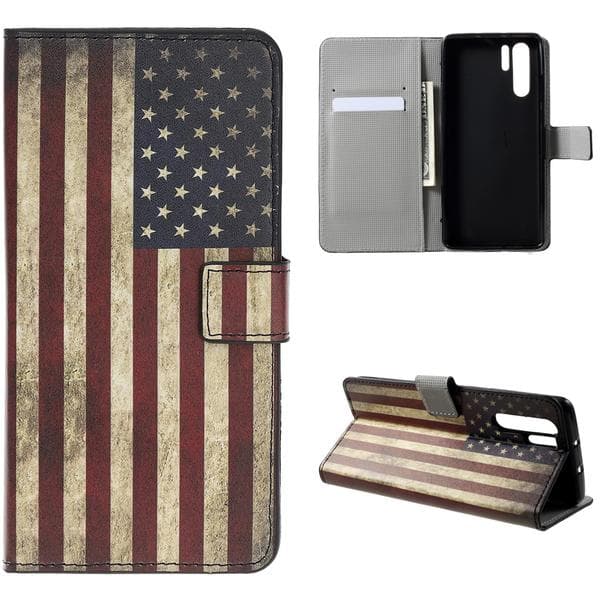 Plånboksfodral Huawei P30 Pro - Flagga USA