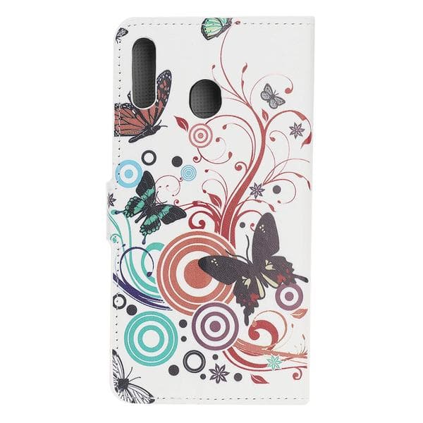 Plånboksfodral Samsung Galaxy A40 - Vit med Fjärilar